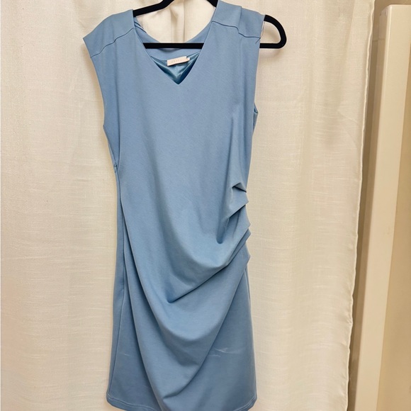 KAFFE Sky Blue V-Neck Sleeveless Midi Dress - Picture 3 of 7